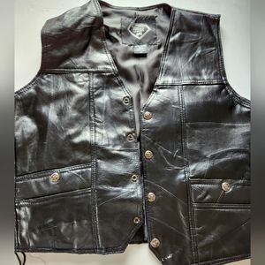 Diamond Plate Genuine Buffalo Leather Vest